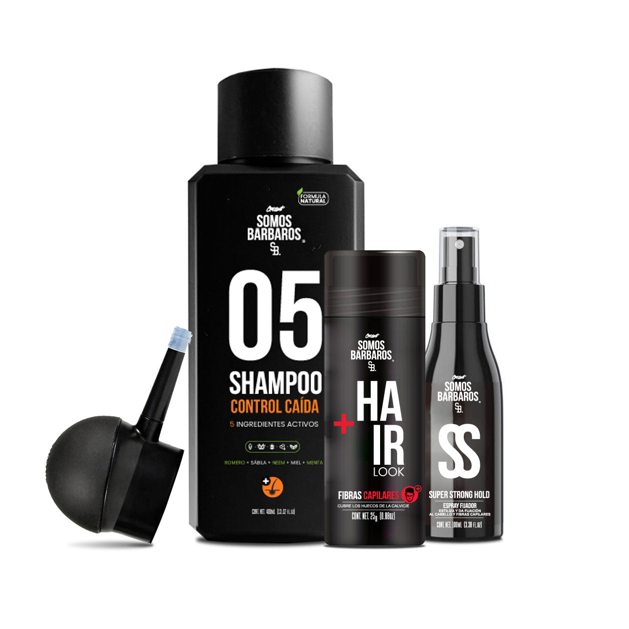 Full Kit Fibras Capilares + Shampoo Control Caída