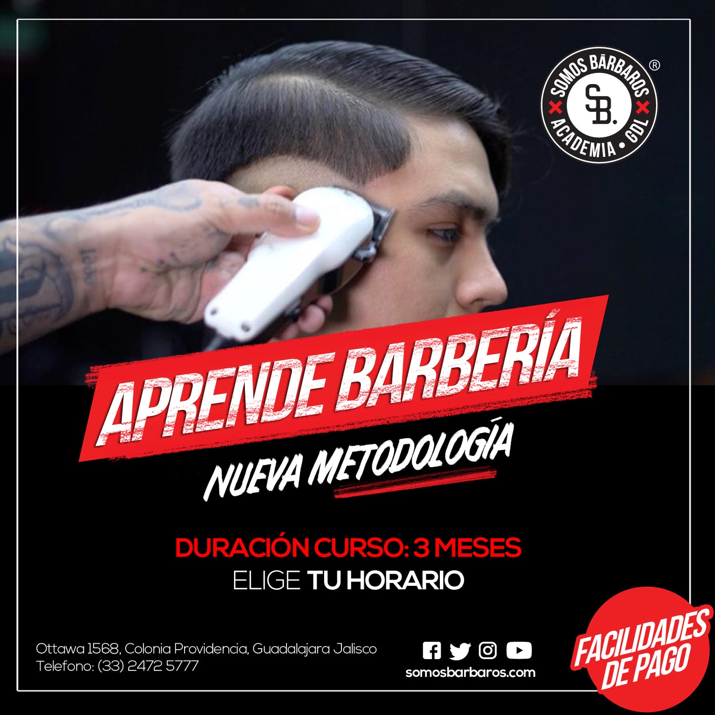 Curso de Barbería en Guadalajara - Horario Sabatino intensivo